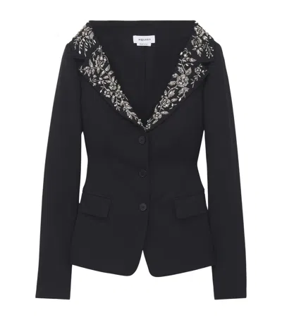 ALEXANDER MCQUEEN MCQUEEN WOOL BEADED-COLLAR BLAZER