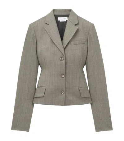 Alexander Mcqueen Mcqueen Wool Blazer In Gold