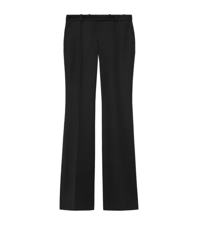 Alexander Mcqueen Mcqueen Wool Bootcut Trousers In Black