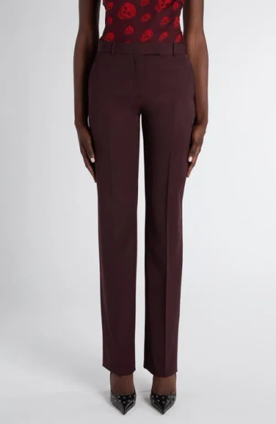 Alexander Mcqueen Mcqueen Wool Cigarette Trousers In Brown