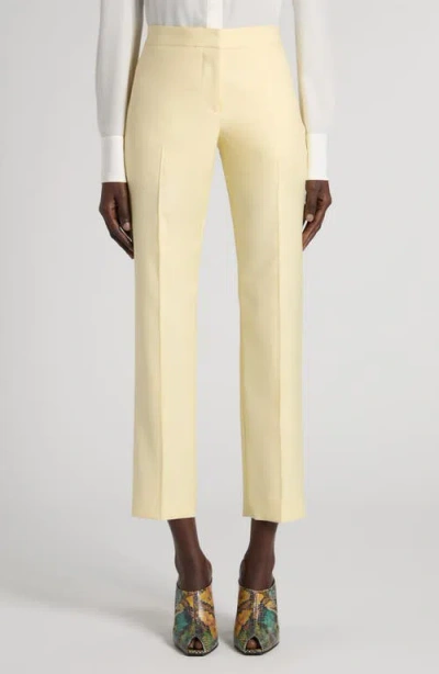 Alexander Mcqueen Mcqueen Wool Gabardine Ankle Cigarette Pants In Yellow