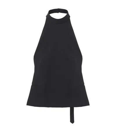 Alexander Mcqueen Mcqueen Wool Halterneck Top In Black