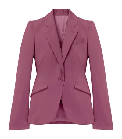Alexander Mcqueen Mcqueen Wool Single-breasted Jacket In Purple