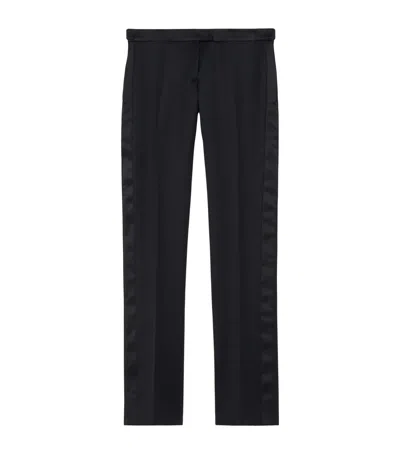 Alexander Mcqueen Mcqueen Wool Slim Tuxedo Trousers In Black