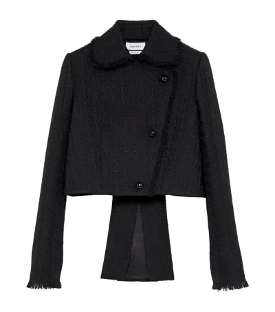 Alexander Mcqueen Mcqueen Wool-blend Tweed Jacket In Black
