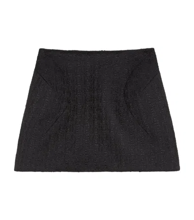Alexander Mcqueen Mcqueen Wool-blend Tweed Mini Skirt In Black