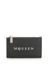 Alexander Mcqueen Debossed-logo Zipped Cardholder In Black