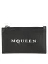 Alexander Mcqueen Debossed-logo Zipped Cardholder In Black