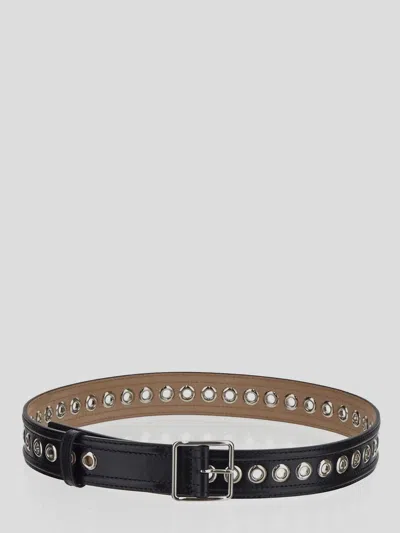 Alexander Mcqueen Medium Belt With Eyelets In Black