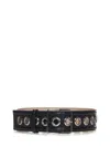 Alexander Mcqueen Women Medium Belt With Eyelets In Nero