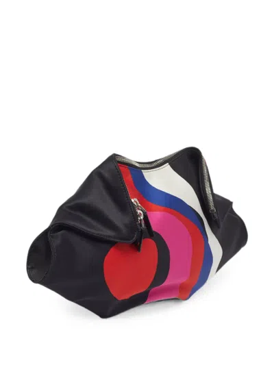 Pre-owned Alexander Mcqueen Medium De Manta Heart-print Clutch Bag In Black