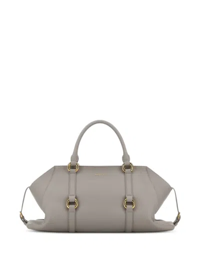 Alexander Mcqueen Women Grey Leather Medium Farringdon Handbag In Red