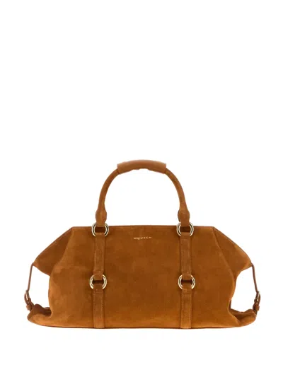 Alexander Mcqueen Medium Farringdon Tote Bag In Brown