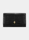 Alexander Mcqueen Medium Mock-croc Skull Shoulder Bag In Black