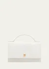Alexander Mcqueen Medium Skull Croc Embossed Leather Crossbody Bag In Deep Ivory