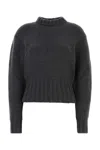 Alexander Mcqueen Melange Dark Grey Stretch Wool Blend Sweater