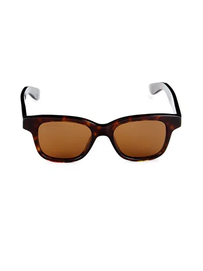 Alexander Mcqueen Men's 48mm Rectangle Sunglasses In Brown