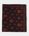 Alexander Mcqueen Men's Abstract Skull Scarf In Black