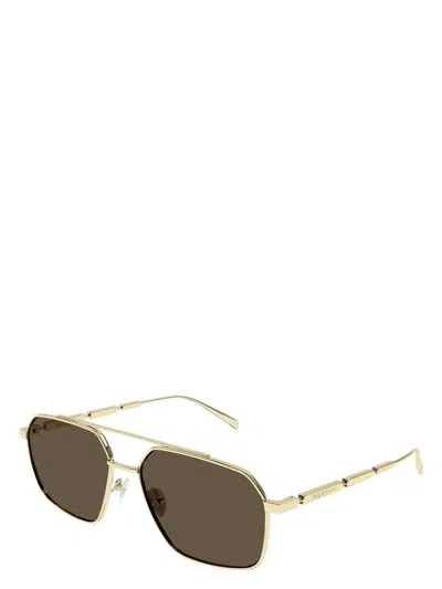 Alexander Mcqueen Men's  Am0477s 002 Sunglasses In Gold