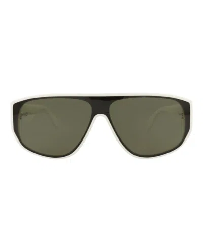 Pre-owned Alexander Mcqueen Men's  Aviatorframe Acetate Sunglasses In White White Green (am0386s/30013628/003) In Multi