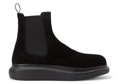 Pre-owned Alexander Mcqueen Men's  Chelsea Boot Suede Sneakers In Black