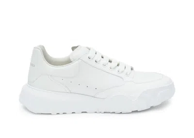 Pre-owned Alexander Mcqueen Men's  Court Trainers Leather Sneakers In White