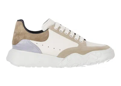 Pre-owned Alexander Mcqueen Men's  Court Trainers Sneakers In White/beige/lavender