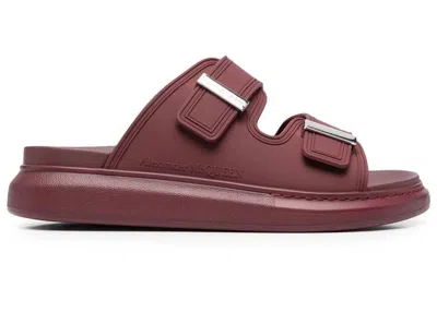 Pre-owned Alexander Mcqueen Men's  Hybrid Buckled Rubber Sandal Sneakers In Burgundy