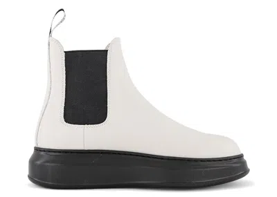 Pre-owned Alexander Mcqueen Men's  Hybrid Chelsea Boot Black Sneakers In White
