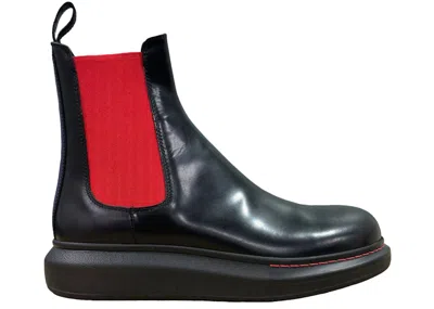 Pre-owned Alexander Mcqueen Men's  Hybrid Chelsea Boot Sneakers In Black/red