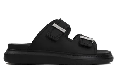 Pre-owned Alexander Mcqueen Men's  Hybrid Double Buckle Sandal Sneakers In Black/silver