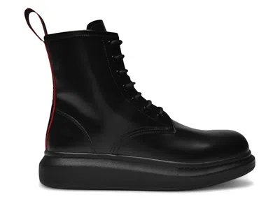 Pre-owned Alexander Mcqueen Men's  Hybrid Laceup Chelsea Boot Sneakers In Black/red