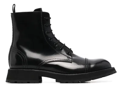 Pre-owned Alexander Mcqueen Men's  Lace Up Ankle Boot Sneakers In Black