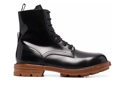 Pre-owned Alexander Mcqueen Men's  Leather Boots Sneakers In Black/brown