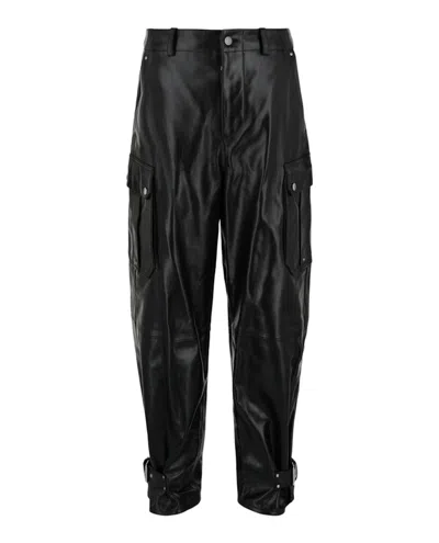 Pre-owned Alexander Mcqueen Men's  Leather Cargo Pants In Black