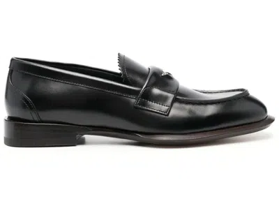 Pre-owned Alexander Mcqueen Men's  Leather Coinembellished Penny Loafer Sneakers In Black