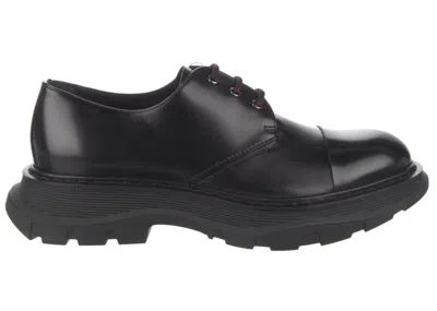 Pre-owned Alexander Mcqueen Men's  Leather Derby Shoe Sneakers In Black