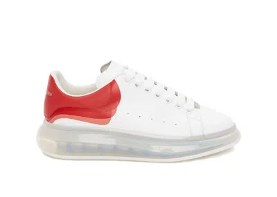 Pre-owned Alexander Mcqueen Men's  Oversized Clear Sole Lust Red Sneakers In White