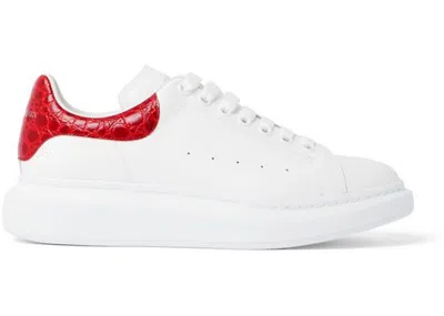 Pre-owned Alexander Mcqueen Men's  Oversized Croc Effect Sneakers In White/red In Multi