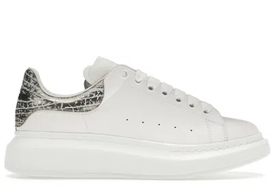 Pre-owned Alexander Mcqueen Men's  Oversized Croc Sneakers In White/silver