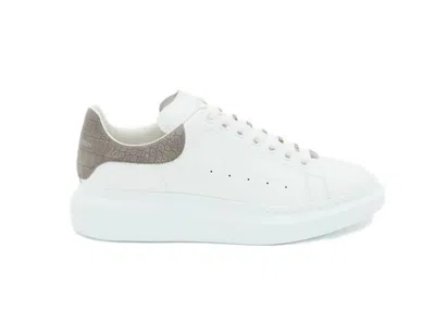 Pre-owned Alexander Mcqueen Men's  Oversized Croc Suede Sneakers In White/lead