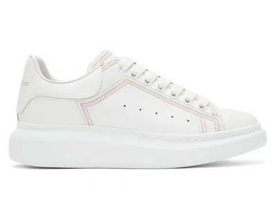 Pre-owned Alexander Mcqueen Men's  Oversized Embroidered Sneakers In White