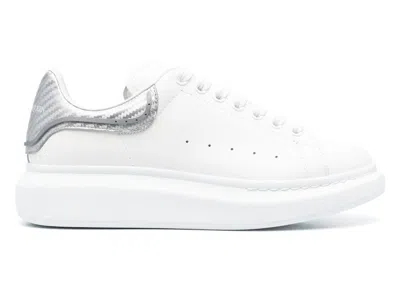 Pre-owned Alexander Mcqueen Men's  Oversized Metallic Sneakers In White/silver