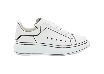 Pre-owned Alexander Mcqueen Men's  Oversized Outline Sneakers In White/black In Multi