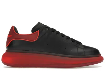 Pre-owned Alexander Mcqueen Men's  Oversized Translucent Sole Sneakers In Black/red In Multi