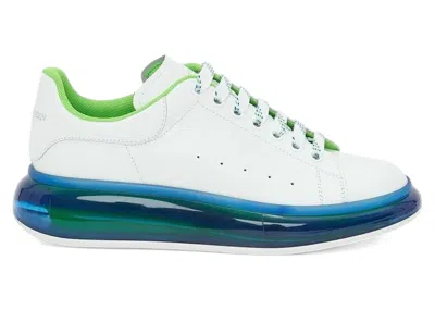 Pre-owned Alexander Mcqueen Men's  Oversized Transparent Sole Sneakers In White/blue In Multi