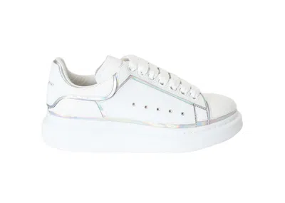 Pre-owned Alexander Mcqueen Men's  Oversized Trim Sneakers In White/silver Hologram