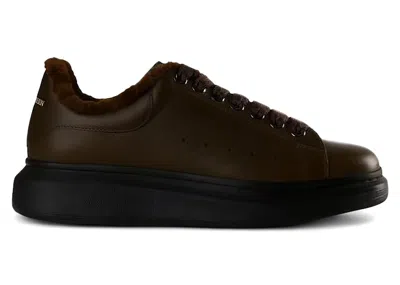 Pre-owned Alexander Mcqueen Men's  Oversized Wool Sneakers In Brown/black In Multi