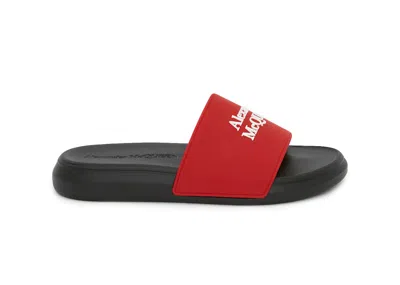 Pre-owned Alexander Mcqueen Men's  Pool Slide Sneakers In Lust Red White
