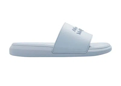 Pre-owned Alexander Mcqueen Men's  Pool Slides Sneakers In Light Blue